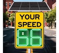Solar Powered Radar Speed Sign with Flashing LED Feedback for Road Safety Warning