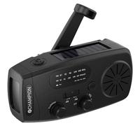 Solar-Powered Radio with Flashlight, Black