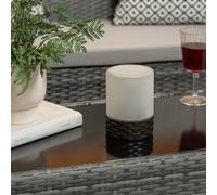 Valuelights Solar Powered Outdoor Garden Rattan Table Lamp With Frosted Glass Shade