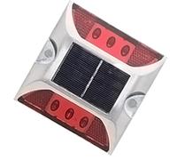 Solar Powered Road Stud - 2V 180mA Panel, Reflective Spike Light, Flashing Safety Signal | Driveway Marker Weatherproof Exterior Lighting Ground Fixed Installation Heavy Duty Parking Lot Illumination