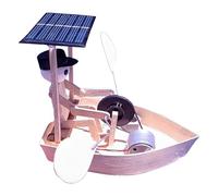 Solar Powered Robot Boat | Solar Power Rowing Robot Solar Power Rowing Robot Handmade Wooden Educational Engineering Experimental Rowing Robot for Girls Desktop Water