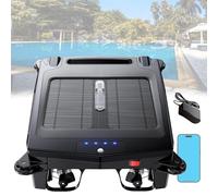 Solar Powered Robotic Pool Skimmer, Dual Charging Cordless Vacuum with Smart Obstacle Avoidance and APP Control for All Swimming Pools