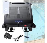 Solar Powered Robotic Pool Skimmer with Dual Charging Options and 24/7 Continuous Cleaning Battery Power, Cordless Robotic Pool Sur-face Cleaner - APP Support