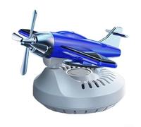 Solar powered rotating aircraft shaped car air freshener diffuser with longlasting fragrance, featuring compact design for vehicle and desktop use (Blue Main White)