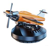 Solar Powered Rotating Dashboard Air Freshener with Aircraft Turbine Fan for Enhanced Aroma Diffusion and Energy Efficient Operation (orange)