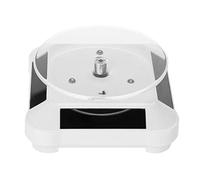 Solar Powered Rotating Display Stand, 360 Degree Turntable Watch Phone Jewelry Organizer Holder for Showcase, White