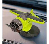Solar Powered Rotating Propeller Aircraft Ornament For Car Interior Light Sensing ABS Fighter Shape Vehicle Dashboard Decoration Fit Yellow White Gray(Light green)