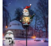 Solar Powered Santa Claus Garden Stake Light with Warm White LED, Metal Construction and Festive Christmas Design for Outdoor Yard Pathway or Lawn Decoration, 31.5 Inch(Santa Claus)