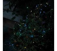 Solar Powered Sevilla Multicoloured Led String Lights - Weatherproof Outdoor Garden Fairy Lighting With 100 Rgb Leds - L10M