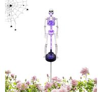 Solar Powered Skeleton Outdoor Decoration 3D Realistic Human Bone Sign | LED Solar Powered Skeleton Halloween Garden Statue For Garden Roadside Shrubs Backyard Walkway Cemetery