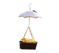 Solar Powered Sleeping Animal Under Umbrella Statue for Patio Yard