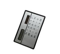 Solar Powered Slim Calculator, Credit Card Support, 3.35 x 2.09 Inches, No Batteries Required, Home Office School Essential