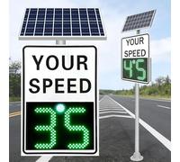 Solar Powered Speed Limit Radar Sign, Rust-Free Aluminum Speed Feedback Sign, Digital Speed Detector for Streets and Neighborhoods Speed