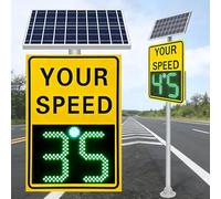 Solar Powered Speed Limit Radar Sign, Rust-Free Aluminum Speed Feedback Sign, Digital Speed Detector for Streets and Neighborhoods Speed
