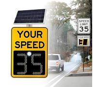 Solar Powered Speed Limit Radar Sign with Digital Speed Display - Rust-Free Aluminum Radar Feedback Sign for Road and Street Safety