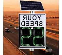 Solar Powered Speed Limit Sign, Adjustable Radar Feedback Display, Digital Speed Detectors for Streets & Neighborhoods, Waterproof Design, 50x70cm