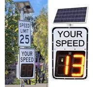 Solar Powered Speed Limit Sign, Flashing Speed Limit Indicator Sign, Traffic Feedback Warning Board Speed Display, Reflective Aluminum(White_60*90cm)