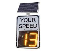 Solar Powered Speed Limit Sign with Radar, 2 Digital LED Display Speed Limit Traffic Sign Road Safety Light, High Brightness Reflective(50 * 70cm)(50 * 70cm)