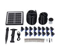 Solar Powered Spray Irrigation System Kit Automatic Self Watering System with Customizable Timer IP67 for Greenhouse Garden Lawn Vegetable Irrigation ABS Material 10m Hose 15