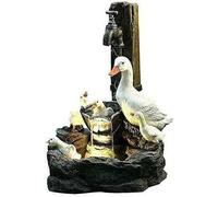 Solar Powered Squirrel Sculpture Water Feature Outdoor/Indoor Fountain with LED Light - Garden Waterscape Statue, Solar Squirrel Waterfall