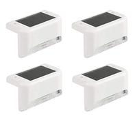 Solar Powered Step Lights for Outdoor Stairs, Railing, Fence Post, Pathway, Yard, Patio - 1 LED, White Lampshade, 4 Pack
