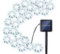 Solar Powered String Lights Outdoor, 30 LED Lotus Fairy Light 8 Lighting Modes Waterproof Decorative Light for Garden Patio Grass Lawn Tree Fence - White