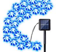 Solar Powered String Lights Outdoor, 50 LED Lotus Fairy Light Waterproof 8 Lighting Mode Flower Decorative Light for Garden Patio Lawn Tree Fence - Blue