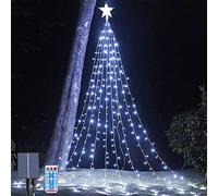 Solar Powered String Lights Waterproof Garden Lights, 2m/6.5ft x 9 Strand 8 Modes Waterfall Tree Lights with Remote, Solar Fairy Lights Outdoor Garden String for Garden, Xmas, Party, Wedding Decor