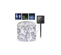 Solar-Powered String Of 100 Cold White LED Fairy Lights - 10m Outdoor Waterproof Decoration