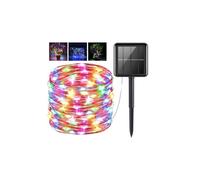 Solar-Powered String Of 100 Multi Coloured LED Fairy Lights - 10m Outdoor Waterproof Decoration