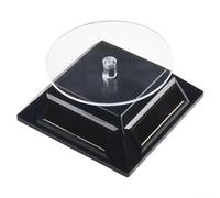 Solar Powered Turntable Stand 9cm Diameter Black White(Black)
