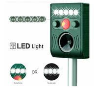 Solar Powered Ultrasonic Outdoor Pest Animal Repeller Activated Repellent
