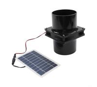 Solar Powered Ventilation Fan 12V ABS Housing(Black) | Efficient airflow, 6-inch round duct fit, 10W monocrystalline panel, reduces heat buildup, for ideal for hot days