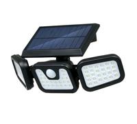 Solar Powered Wall Light PIR Motion Sensor 3 Lighting Modes Foldable 3 Heads Flood Lamp