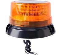 Solar Powered Warning Light, 360-Degree Swivel LED Amber Flashing Hazard Light, 5.7 x 2.8 in for Tractor, Car, Construction, Emergency Use, Rechargeable with Metal-Adhering Base