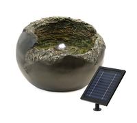Solar Powered Water Feature Rock Bowl Fountain with Battery Backup