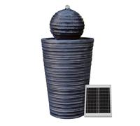 Streetwize Solar-Powered Water Feature - Round Ball & Plinth One Size Black