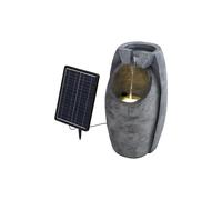 Solar Powered Water Fountain Rockery Decor - 56cm Resin Outdoor Fountain with Solar Panel & Warm White Lights for Garden Zen and Feng Shui The hot sale Natural One Size