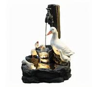 Solar Powered Water Source For Indoor And Outdoor, Waterlandscape Statue With LED Light, Solar Garden Source, Resin Covenant Statue Source For Patio Decoration