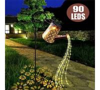 Solar Powered Watering Can 90 Led String Light Outdoor Garden Lamp Uk