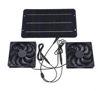 Solar Powered Waterproof Dual Exhaust Fan 12V 10W for Ventilation in for Camping, Greenhouses, and Barns