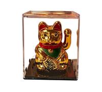 Solar Powered Waving Cat Figurine Cute Car Dashboard Decor, Automatic