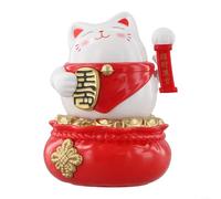 Solar Powered Waving Cat Lively Fortune Cat Decoration to Enhance Your Living Room or Desk (white)