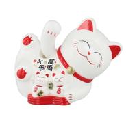 Solar Powered Waving Lucky Cat Chinese Maneki Neko Fortune Ornament Decor