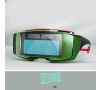 Solar Powered Welding Mask with Auto Darkening Lens and Adjustable Visor for Eye Safety in Professional Welding Environments (Classic + 5 pcs)