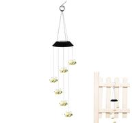 Solar Powered Wind Chimes - Solar Wind Chime Lights | Bee Design Waterproof LED Decorative Ornaments Lighted Windchime for Porch Yard Lawn Deck Backyard Home Garden Patio