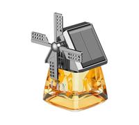 Solar-powered Windmill Aroma Car Air Freshener, Cute Car Air Freshener Solar Energy Rotating, Aautomobile Perfume, Auto Essential Oil Diffuser, Auto Creative Ornaments (Yellow（Fresh lemon）)