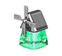 Solar-powered Windmill Aroma Car Air Freshener, Cute Car Air Freshener Solar Energy Rotating, Aautomobile Perfume, Auto Essential Oil Diffuser, Auto Creative Ornaments (Green（Gardenia）)
