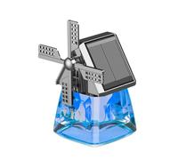 Solar-powered Windmill Aroma Car Air Freshener, Cute Car Air Freshener Solar Energy Rotating, Aautomobile Perfume, Auto Essential Oil Diffuser, Auto Creative Ornaments (Blue（Elegant ocean）)