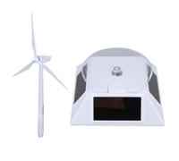 Solar Powered Windmill Toy Educational Science Kit Dual Use Turbine Solar Energy Wind Mill for Kids Classroom Home Decor Plastic 26.7x11x12.5CM